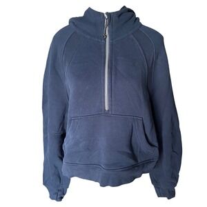 Lululemon Scuba Oversized Half Zip Hoodie Navy Blue Womens Sweatshirt Size M/L